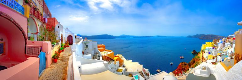 Santorini side sea view